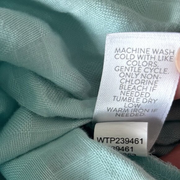 J. Jill Textured Plaid Shirt Tunic M Mint Green Largenlook Coastal Beachy - Picture 4 of 16